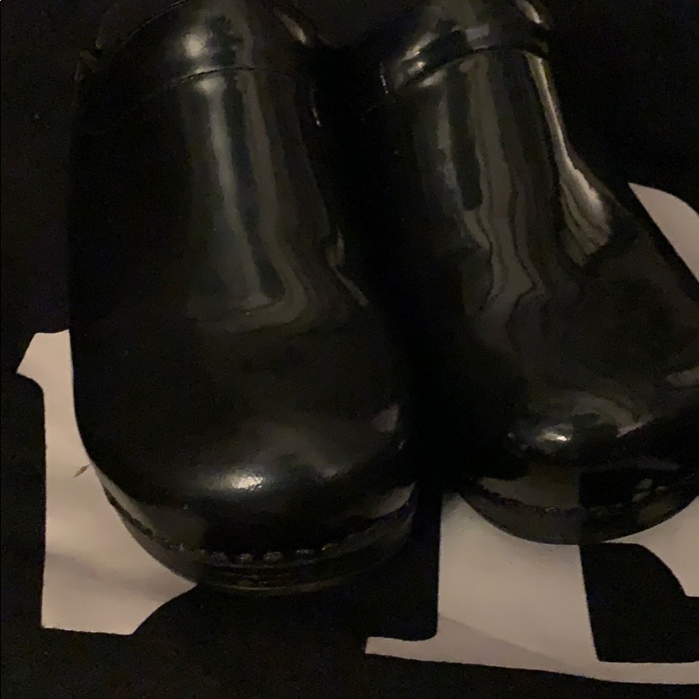 Navy Patent Leather Dansko Mule